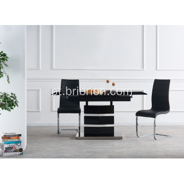 Mesa de jantar preto e elegante de luxo preto